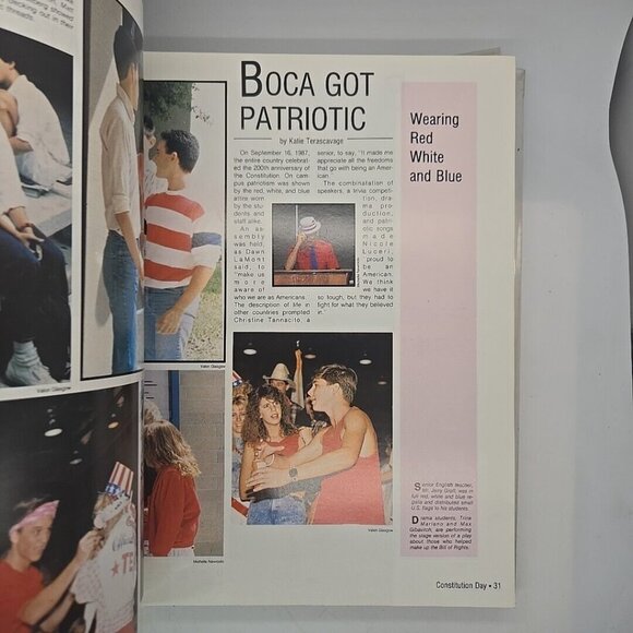 1988 Boca Raton FL Community High School PAW Yearbook Cutting Edge - Picture 5 of 9